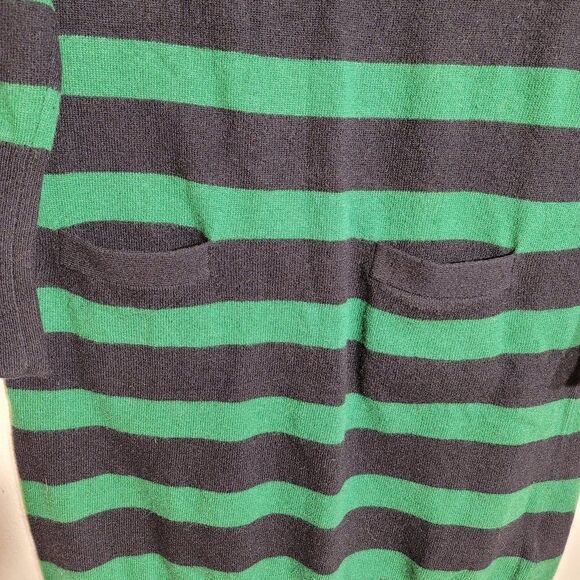 J. Crew Green Navy Striped Crewneck Sweater Dress Cashmere Wool Nylon sz XS GUC - Picture 7 of 8